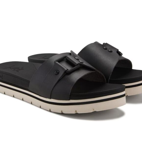 Reef Shoes - Reef Banded Horizon Buckle Slide Sandal- Black
